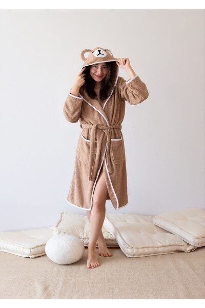 Bathrobe plush bear embroidery - CALOVE (1)