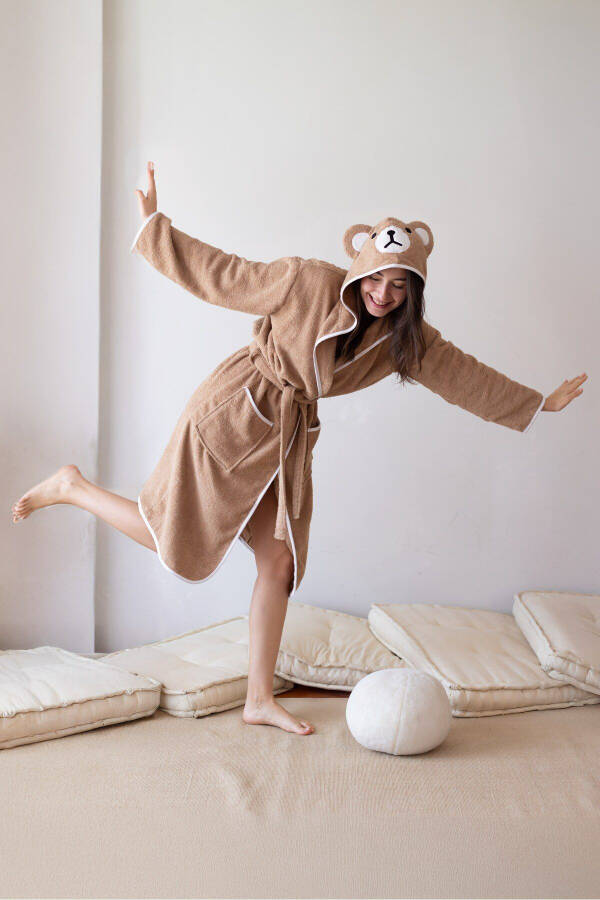 Bathrobe plush bear embroidery - 4