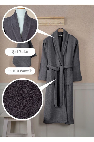 Bathrobe Set 100% Cotton Certified Shawl Collar Bathrobe - ELLALINE (1)