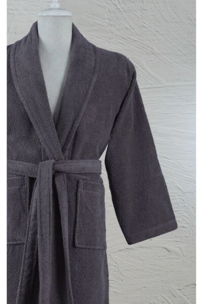 Bathrobe Set 100% Cotton Certified Shawl Collar Bathrobe - 3