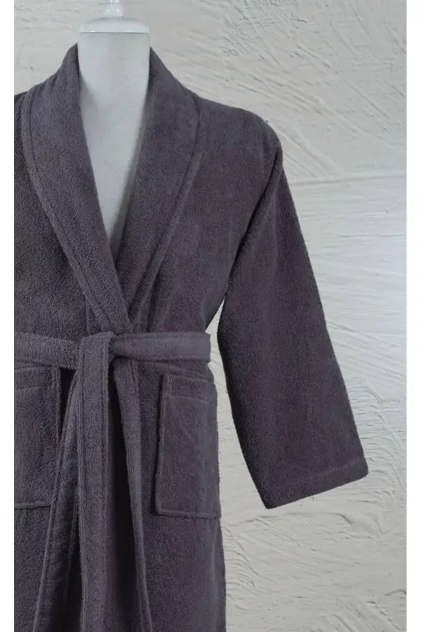 Bathrobe Set 100% Cotton Certified Shawl Collar Bathrobe - 3
