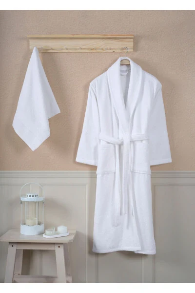 Bathrobe Set 100% Cotton Certified Shawl Collar Bathrobe - ELLALINE