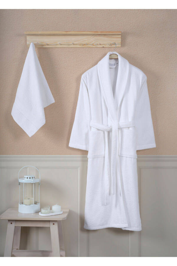 Bathrobe Set 100% Cotton Certified Shawl Collar Bathrobe - 1
