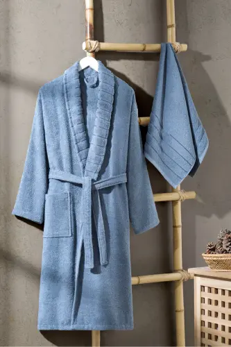 Bathrobe - Towel Set Carla-Blue - EPONJ HOME (1)