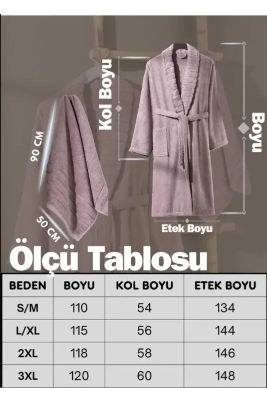 Bathrobe - Towel Set Carla-Pink - 5