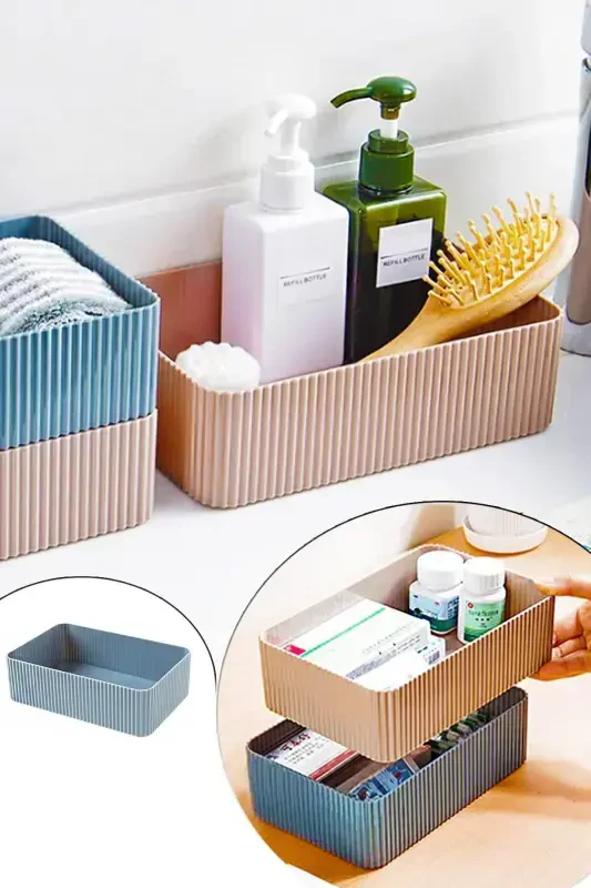 Bathroom Kitchen Organizer Plastic Wide Box 20x14cm - 1