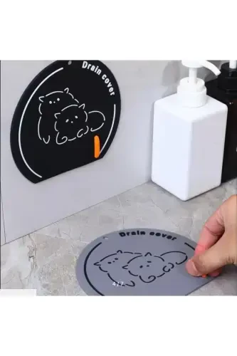 Bathroom, Kitchen, Sink Drain Stopper Cover Odor Preventing Mat - 4
