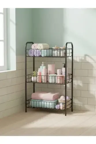 Bathroom Metal Shelf, Bathroom Organizer, Multipurpose Metal Shelf - EMKATEX (1)