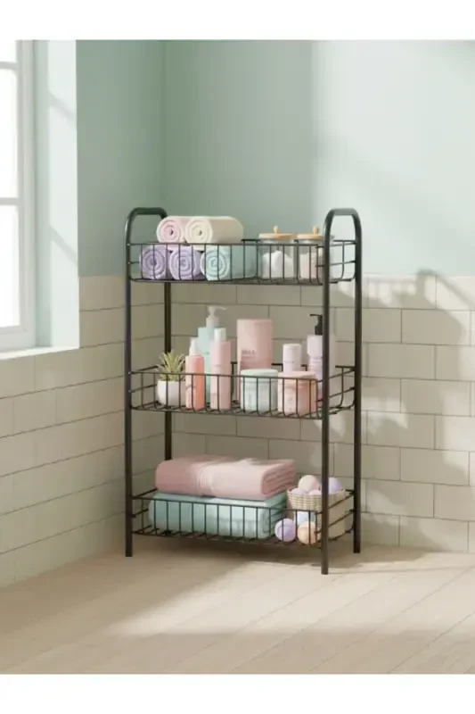 Bathroom Metal Shelf, Bathroom Organizer, Multipurpose Metal Shelf - 2