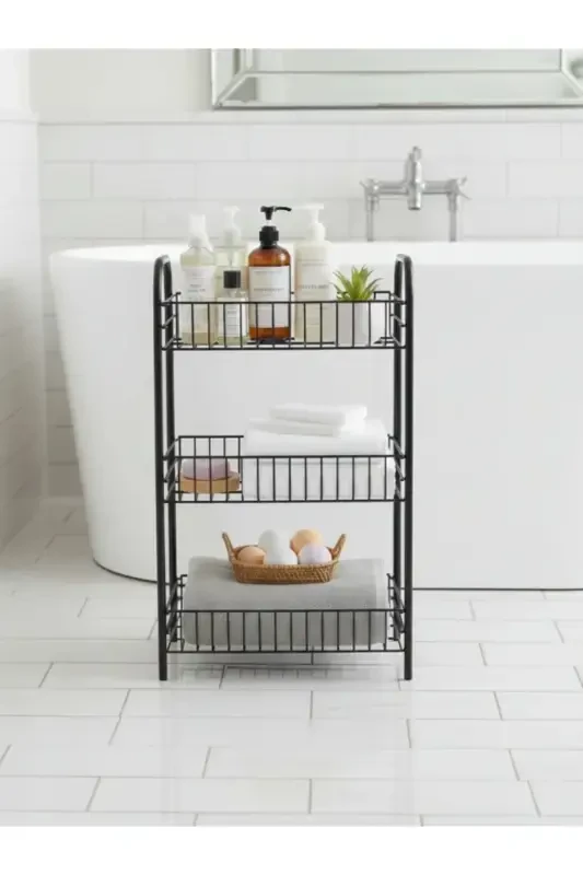 Bathroom Metal Shelf, Bathroom Organizer, Multipurpose Metal Shelf - 4