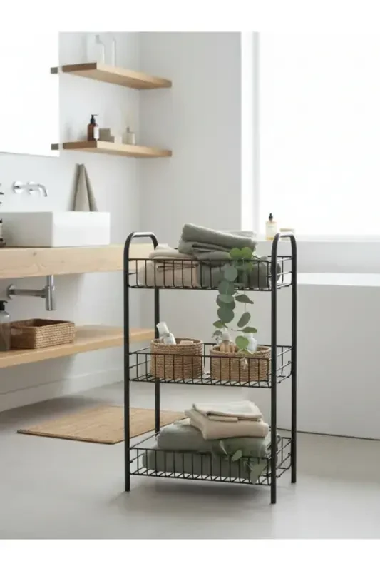 Bathroom Metal Shelf, Bathroom Organizer, Multipurpose Metal Shelf - 5