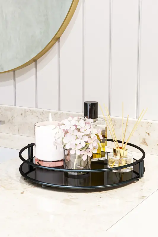 Bathroom Organizer Tray Decorative Organizer Jewelry and Makeup Organizer - 4