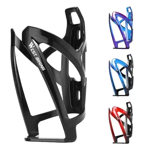 West Biking Bike Water Bottle Cages Ultra-Light Durable PC Bicycle Bottle Holder with Screws Tool, Easy Installation Bicycle Drink Cup Holders Cycling Kettle for MTB Road Bikes - WEST BIKING