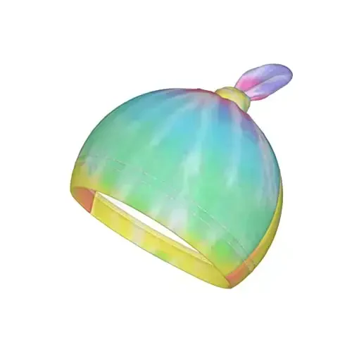 Tie Dye Newborn Swaddle Blanket with Hat Set Baby Stuff Receiving Blankets Soft Transition Sleep Sacks Gifts for Infant Boys Girls - 3