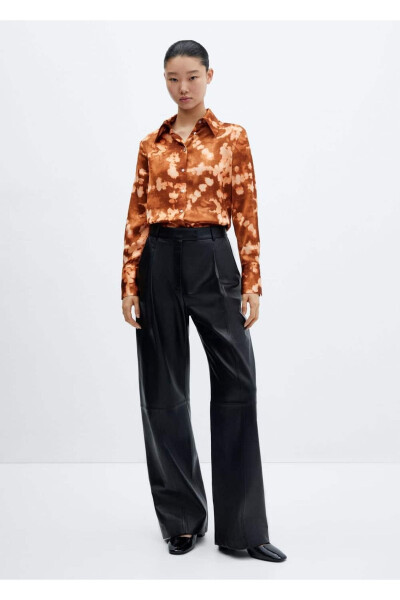Batik Görünümlü Saten Gömlek - MANGO (1)