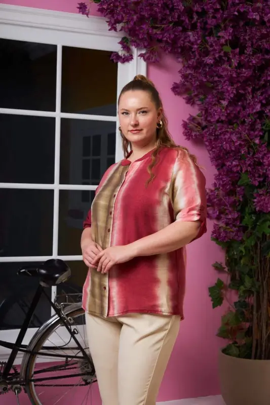 Batik naqshli katta oʻlchamli koʻylak - 2