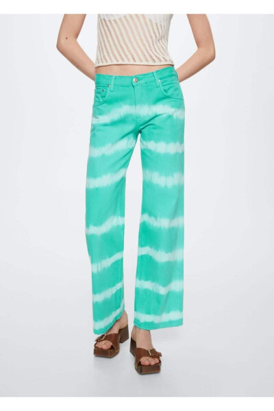 Batik Pattern Wide-leg Jean - MANGO WOMAN