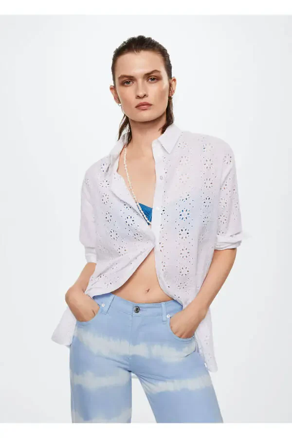 Batik Pattern Wide-leg Jean - 3