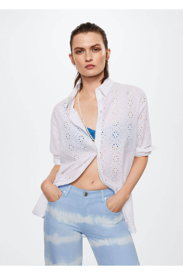 Batik Pattern Wide-leg Jean - 3