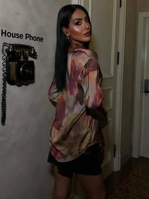 Батиковая атласная рубашка 3445 - 4