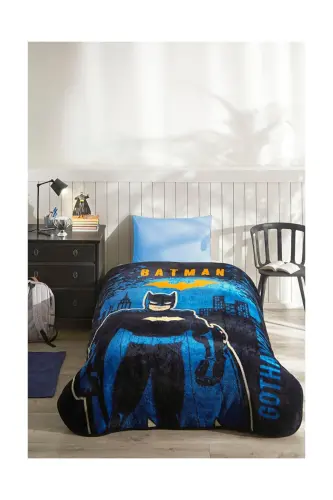 Batman Gotham Licensed Single Person Kids Blanket 155x215 Cm - 1