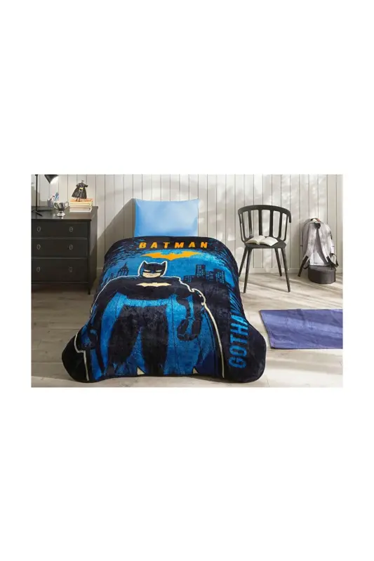 Batman Gotham Licensed Single Person Kids Blanket 155x215 Cm - 2