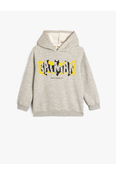 Batman Kapşonlu Sweatshirt Lisanslı Uzun Kollu Şardonlu - 7