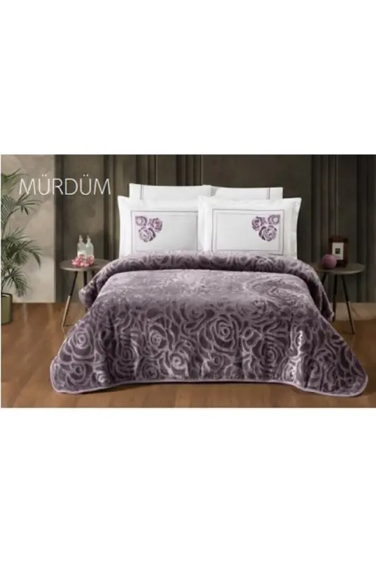 Battaniye Seti Marka Çarşafı Pamuklu 6 Parça-gül kurusu - 2