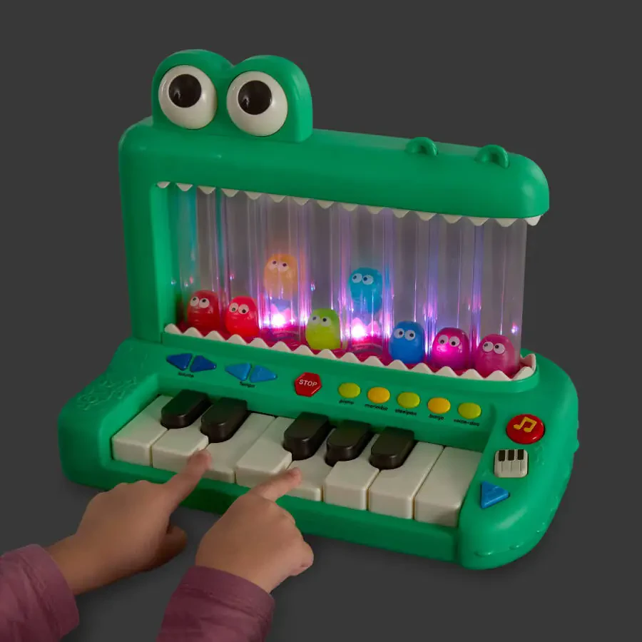 Battat Croco Pop Piano O'yinchoq Klaviaturasi Qo'shiqlar Ovozlar Chiroqlar, Chaqaloq va Bolajonlar Uchun O'yinchoqlar - 15