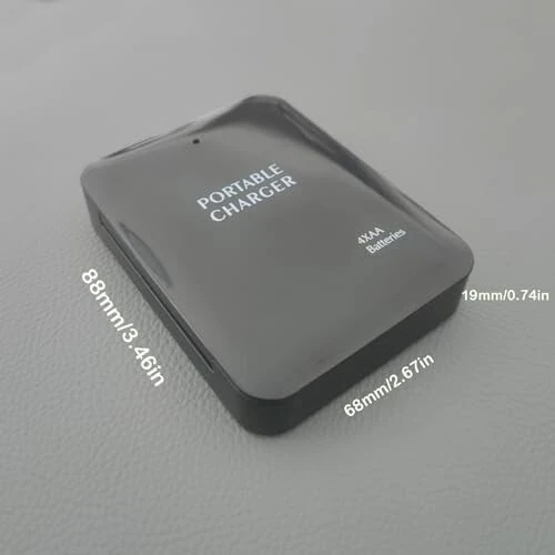 Battery Operated Phone Charger Emergency | USB Battery Powered Power Bank Portable 4 AA Batteries Powered Outlet (Black) - 5