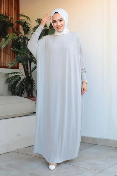 Batwing Sleeve Baggy Dress STONE - GENEL MARKALAR (1)