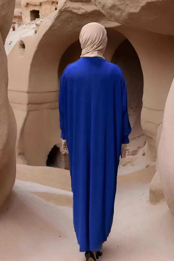 Batwing Sleeve Slouchy Dress SAPPHIRE - 4