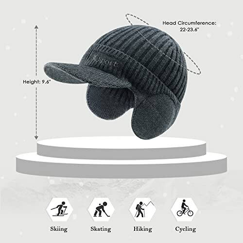 BAVST Hat for Men Knitted Beanie Women Winter Hats Men’s Stretchy Caps Outdoor Beanies Fleece Lined Ear Warmer - 5