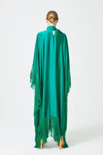 Бахромчатое платье изумрудно-зеленое-изумрудно-зеленое - 6