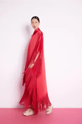 Бахромчатое платье Красно-Красное - NUUM DESIGN (1)