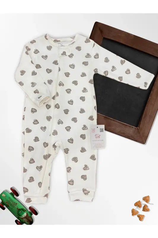Baxtli Fillar %100 Tabiiy Paxta 3 Talik Chaqaloq Kombinezoni 0-18 Oy (UNISEX)-paxta - 5