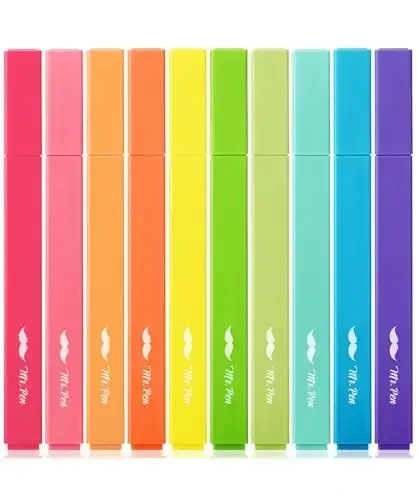 Mr. Pen- Aesthetic Highlighters, 10 Pack, Chisel Tip, Vibrant Colors, Cute Highlighters Assorted Colors 
