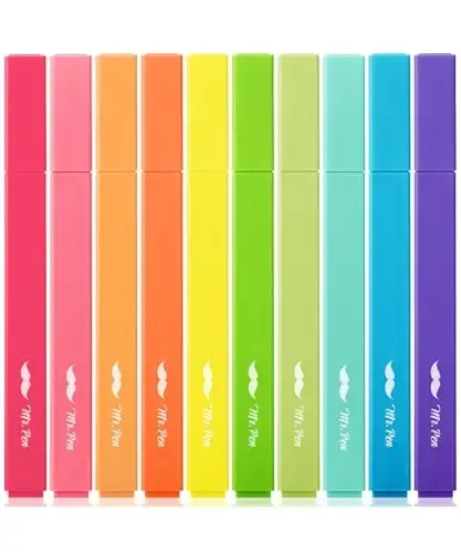 Mr. Pen- Aesthetic Highlighters, 10 Pack, Chisel Tip, Vibrant Colors, Cute Highlighters Assorted Colors 