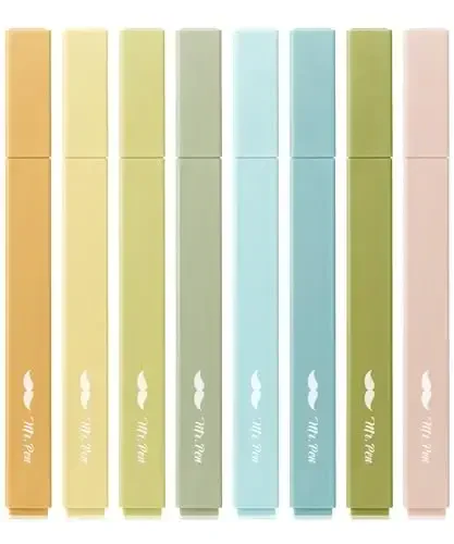 Mr. Pen- Aesthetic Highlighters, 8 Pack, Chisel Tip, Natural Vintage, Cute Highlighters Assorted Colors - 1