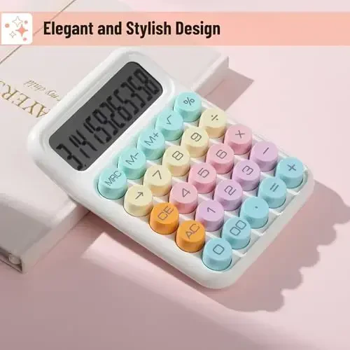 Mr. Pen- Mechanical Switch Calculator, 12Digits, Large LCD Display, Colorful Calculator Big Buttons - 4