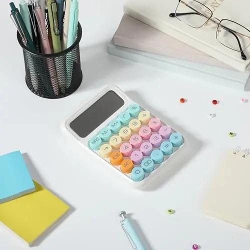 Mr. Pen- Mechanical Switch Calculator, 12Digits, Large LCD Display, Colorful Calculator Big Buttons - 5