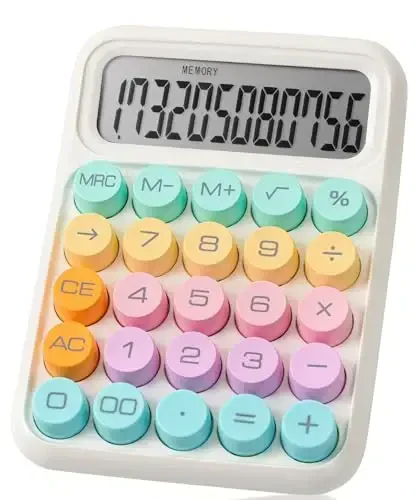 Mr. Pen- Mechanical Switch Calculator, 12Digits, Large LCD Display, Colorful Calculator Big Buttons - MR. PEN