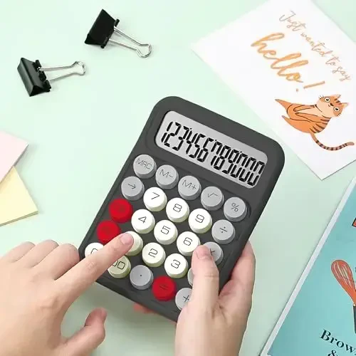 Mr. Pen- Mechanical Switch Calculator, 12 Digits Large LCD Display, Slate Grey Calculator Big Buttons - 6