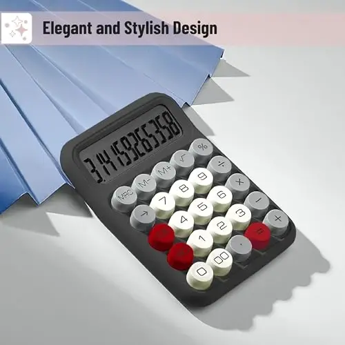 Mr. Pen- Mechanical Switch Calculator, 12 Digits Large LCD Display, Slate Grey Calculator Big Buttons - 4