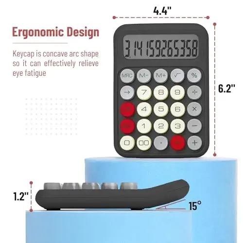 Mr. Pen- Mechanical Switch Calculator, 12 Digits Large LCD Display, Slate Grey Calculator Big Buttons - MR. PEN (1)