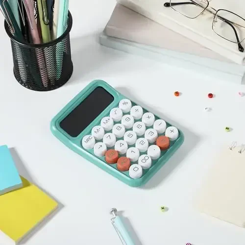 Mr. Pen- Mechanical Switch Calculator, 12 Digits, Large LCD Display, Earthy Green Calculator Big Buttons - 5