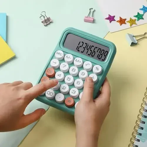 Mr. Pen- Mechanical Switch Calculator, 12 Digits, Large LCD Display, Earthy Green Calculator Big Buttons - 6