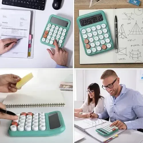 Mr. Pen- Mechanical Switch Calculator, 12 Digits, Large LCD Display, Earthy Green Calculator Big Buttons - 7