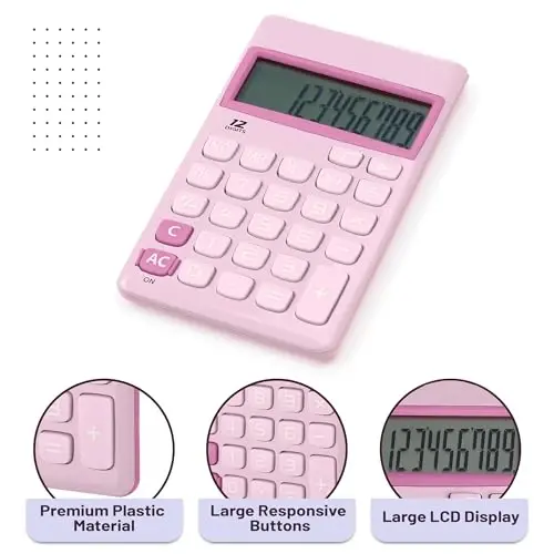 Mr. Pen- Standard Function Calculator, 12Digits, Purple, Small, Pocket Calculator, Basic Office Calculators - 4
