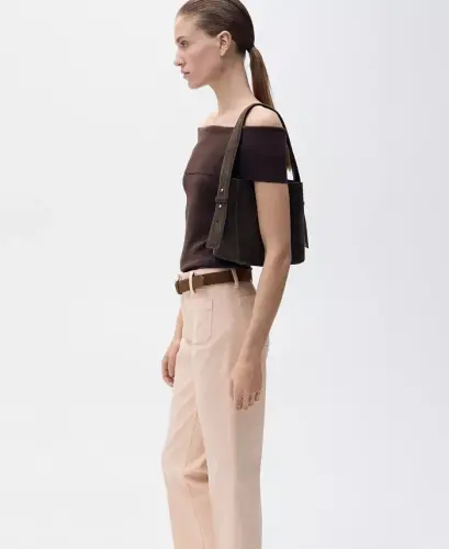 Women's Pocketed Flared Cropped Jeans - Pink - 4